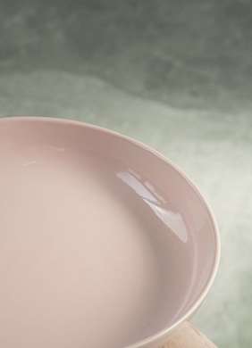 Тарелка глубокая Dovbysh Porcelain Vona 24 см розовая фото