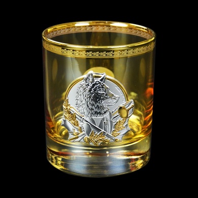 Набір стаканів для віскі Boss Crystal Leader Gold зі срібними, золотими й платиновими накладками фото