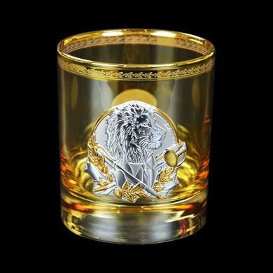 Набор стаканов для виски Boss Crystal Leader Gold с серебряными, золотыми и платиновыми накладками фото