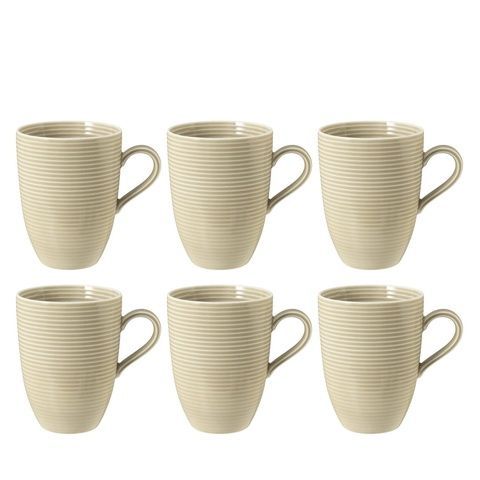 Набір із 6 чашок Seltmann Beat Color Glaze 350 мл бежевий фото