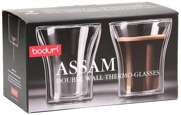 Набір термосклянок Bodum Assam 2 шт 90 мл з подвійними стінками фото