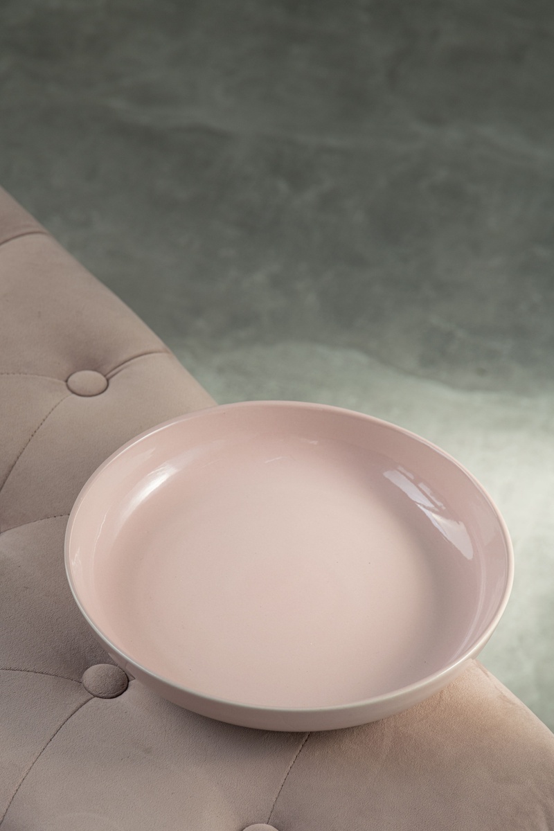 Тарілка глибока Dovbysh Porcelain Vona 24 см рожева фото