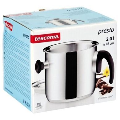 Ківш для молока Tescoma Presto 16 см 2 л двостінний з кришкою фото