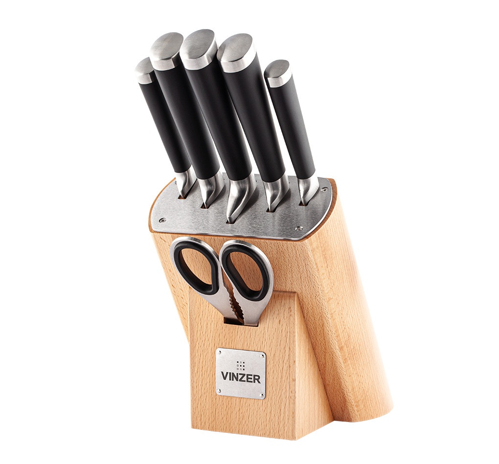 Набор ножей Vinzer Falcon 7 предметов серый фото