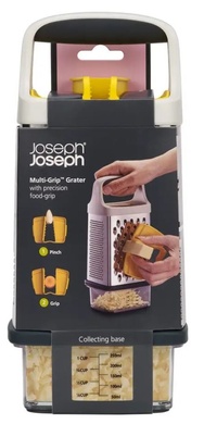 Тертка з ємністю та безпечним тримачем для їжі Joseph Joseph Multi-Grip Yellow 17 см фото