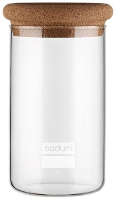 Банка для зберігання продуктів Bodum Yohki 1 л скляна з пробковою кришкою фото