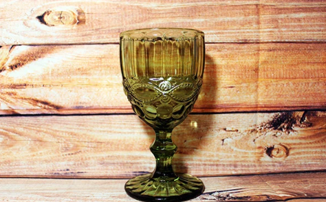 Набір келихів для вина Helios "Смарагд" 6 шт. 240 мл, кольорове скло фото