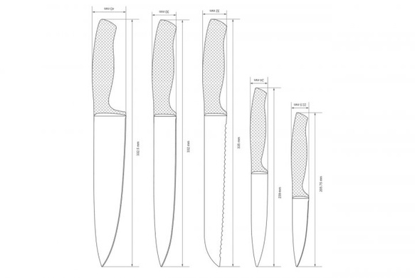 Набір ножів Vinzer Frost 6 предметів фото