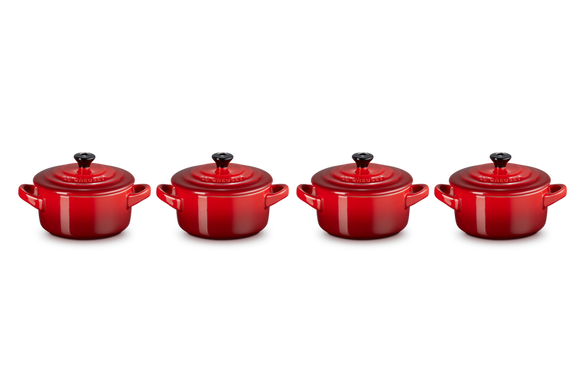 Набор из 4 порционных форм для запекания Le Creuset 250 мл красный фото