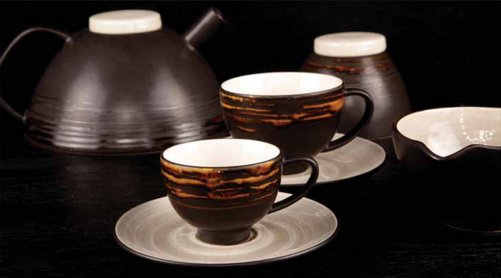 Набір з 6 чашок для еспресо Cosy&Trendy Volcano 100 мл чорний фото