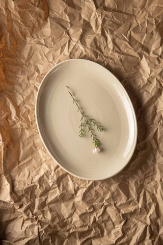 Блюдо Dovbysh Porcelain NOVA Biege 28,5х22,5 см овальне фото