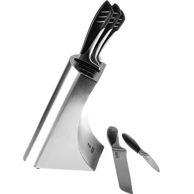 Набор ножей Vinzer Tsunami 6 предметов серый фото