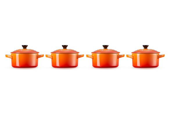 Набор из 4 порционных форм для запекания Le Creuset 250 мл оранжевый фото