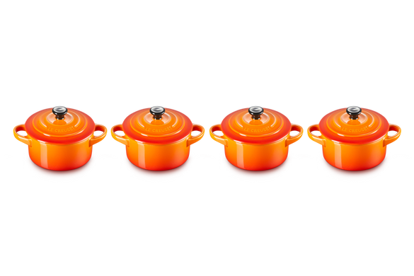 Набір із 4 порційних форм для запікання Le Creuset 250 мл помаранчевий фото