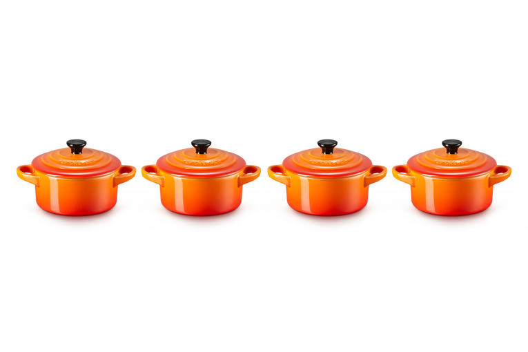 Набор из 4 порционных форм для запекания Le Creuset 250 мл оранжевый фото