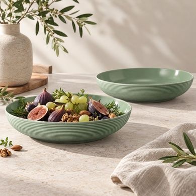 Набір із 2 салатників Seltmann Beat Color Glaze 28 см зелений фото