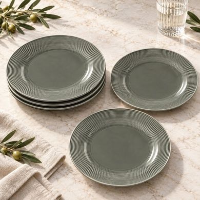 Набор из 6 обеденных тарелок Seltmann Beat Color Glaze 27,5 см серых фото