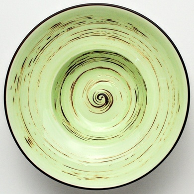 Тарелка для пасты Wilmax Spiral Pistachio 800 мл 20 см фото