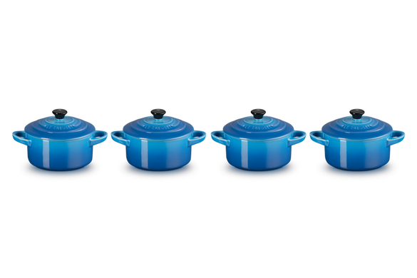 Набор из 4 порционных форм для запекания Le Creuset 250 мл синий фото
