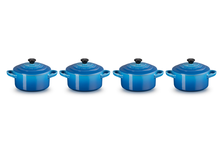 Набор из 4 порционных форм для запекания Le Creuset 250 мл синий фото