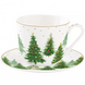 Чашка для чаю з блюдцем Easy Life Festive Trees 400 мл новорічна