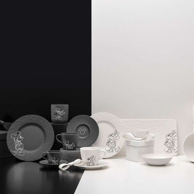 Столовый сервиз Villeroy & Boch Manufacture - Mickey Mouse 8 предметов 2 персоны черно-белый фото