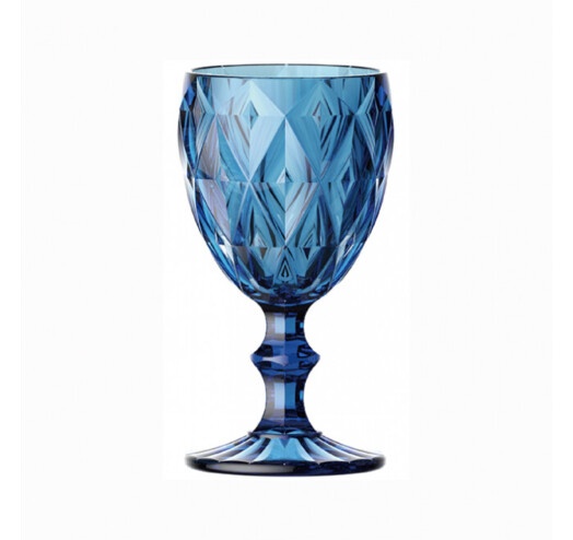 Набір келихів для вина Helios "Синій" 6 шт. 240 мл, кольорове скло фото