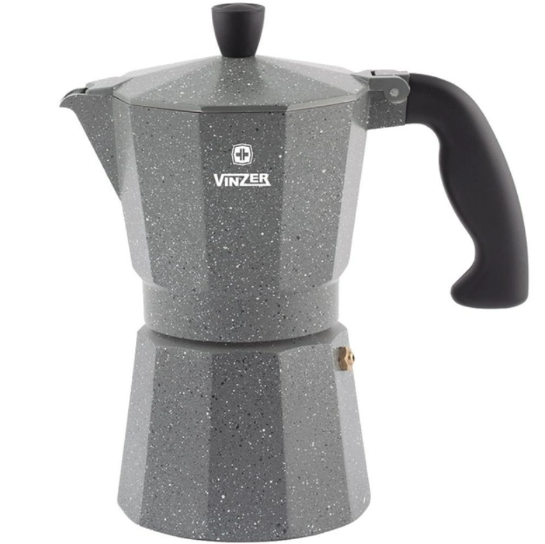 Гейзерна кавоварка 360 мл Vinzer Moka Granito на 9 чашок фото