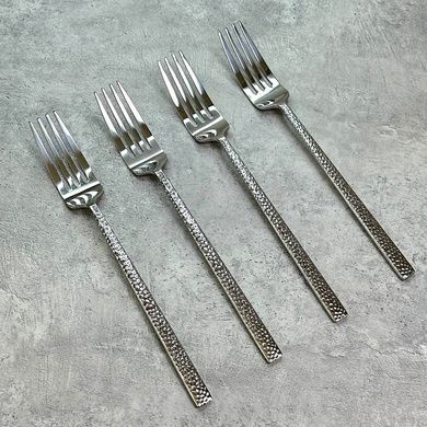 Набор из 4 столовых вилок Eternum Iseo Hammered 21 см 1570-1 фото Набор из 4 столовых вилок Eternum Iseo Hammered 21 см фото