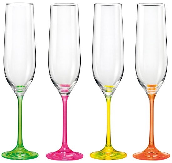 Набор из 6 бокалов для шампанского Bohemia Rainbow 190 мл фото