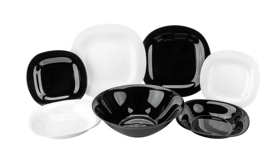 Столовий сервіз на 6 персон Luminarc Carine black&white 19 предметів фото