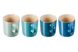 Набор из 4 чашек для чая Le Creuset Metallics 350 мл синий