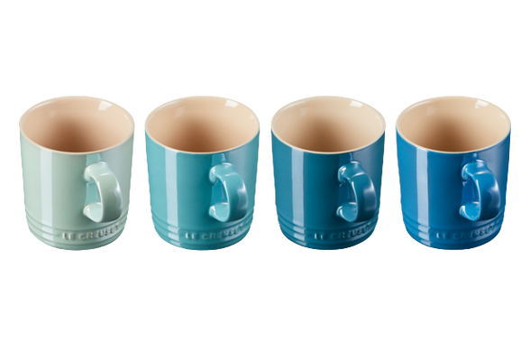 Набір із 4 чашок для чаю Le Creuset Metallics 350 мл синій фото