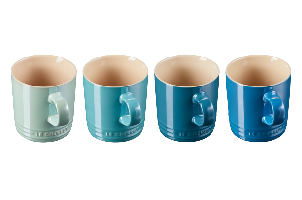 Набір із 4 чашок для чаю Le Creuset Metallics 350 мл синій фото