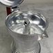 Гейзерна кофеварка 70 мл Alessi Pulcina на 1 чашку с красной ручкой