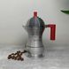 Гейзерна кофеварка 70 мл Alessi Pulcina на 1 чашку с красной ручкой