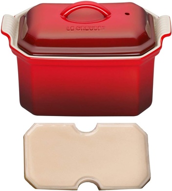 Кухонная форма с прессом для приготовления террина Le Creuset Tradition 800 мл Cerise фото