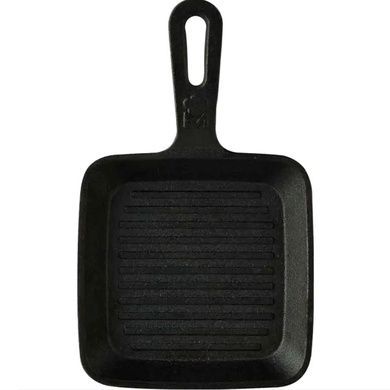 Чавунна сковорідка-гриль MasterPro Cook&Share 13,7 см з підставкою фото