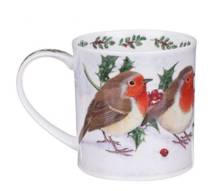 Чашка Dunoon Orkney Festive Birds Robin 350 мл фото