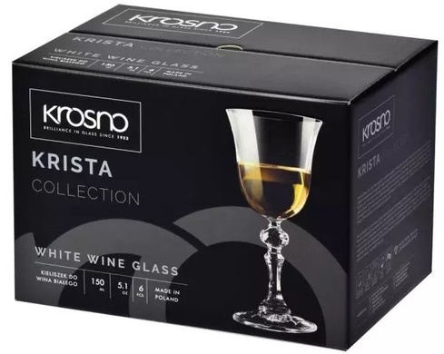 Набір з 6 келихів для білого вина 150 мл Krosno Krista фото