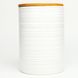 Набір банок для сипучих продуктів BonaDi Naturel Лінії 3 шт 800 мл керамічні з бамбуковою кришкою, білі