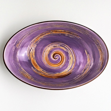 Блюдо глубокое Wilmax Spiral Lavender 25х16,5х6 см овальное фото