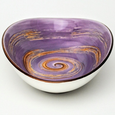 Блюдо глубокое Wilmax Spiral Lavender 25х16,5х6 см овальное фото