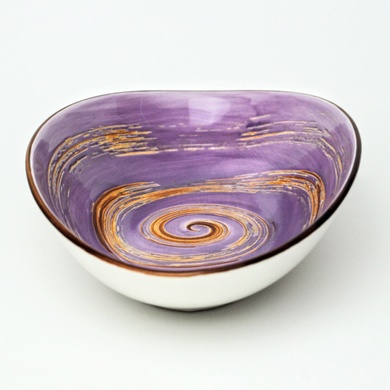 Блюдо глибоке Wilmax Spiral Lavender 25х16,5х6 см овальне фото