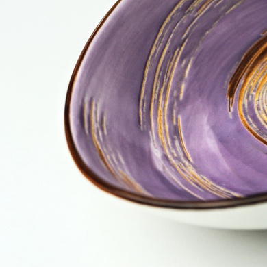 Блюдо глибоке Wilmax Spiral Lavender 25х16,5х6 см овальне фото