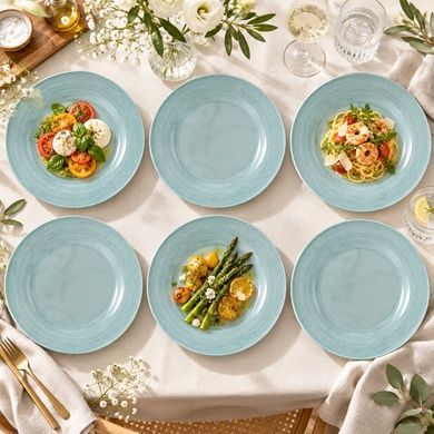 Набір із 6 обідніх тарілок Seltmann Beat Color Glaze 27,5 см блакитних фото