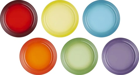 Набір із 6 обідніх тарілок Le Creuset Rainbow 27 см різнокольоровий фото