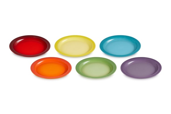 Набір із 6 обідніх тарілок Le Creuset Rainbow 27 см різнокольоровий фото