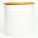 Набір банок для сипучих продуктів BonaDi Naturel Лінії 3 шт 550 мл керамічні з бамбуковою кришкою, білі