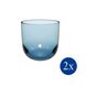 Набір із 2 склянок для води Villeroy & Boch Like Glass Ice 280 мл блакитний